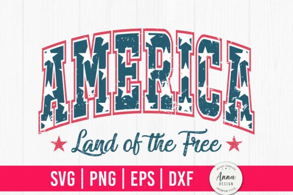 America Land of the Free SVG Graphics & Print Templates