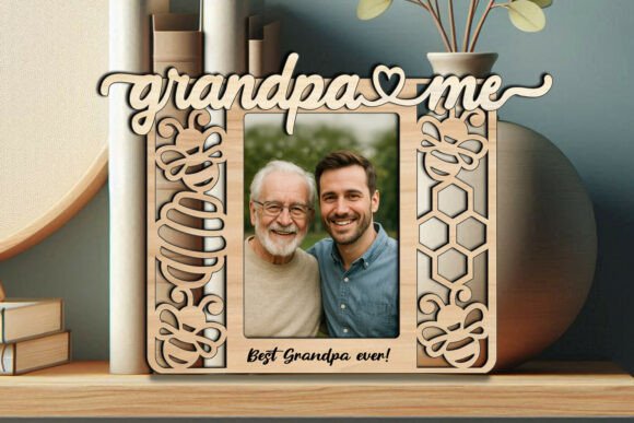 Bee Grandpa and Me SVG Honey Summer Gift for Laser Engraving