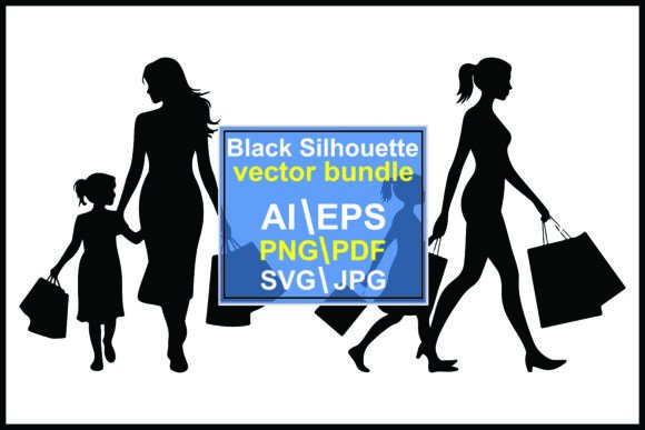 Black Woman Child Carrying Bag Graphics & Illustrations