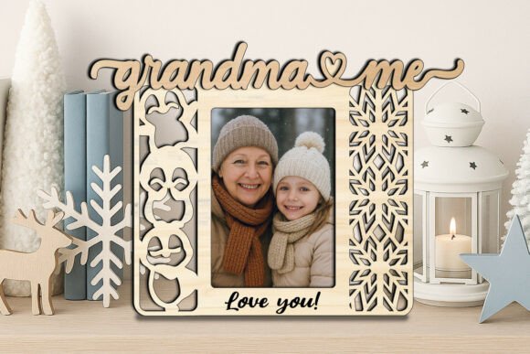 Christmas Penguin Grandma & Me SVG: Laser Engraving Graphics