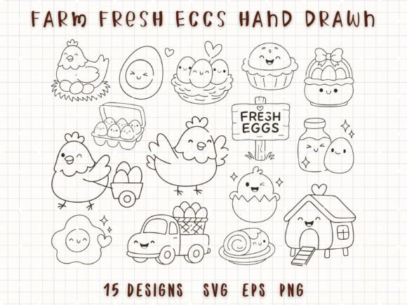 Farm Fresh Eggs Clipart Farm Life SVG Graphics