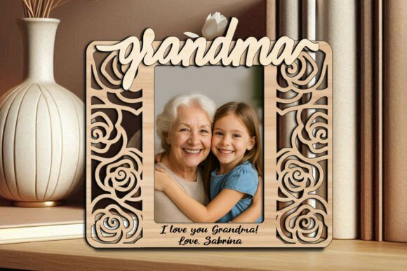 Grandma Granddaughter SVG Photo Frame Graphics
