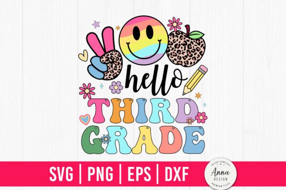 Hello Third Grade Sublimation Graphics & Print Templates