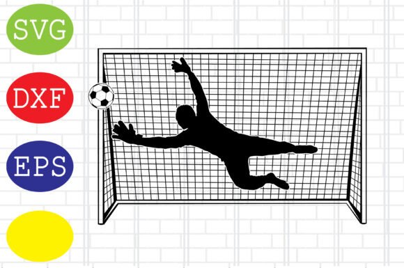 Male Soccer Goal & Player SVG Graphics for Crafts