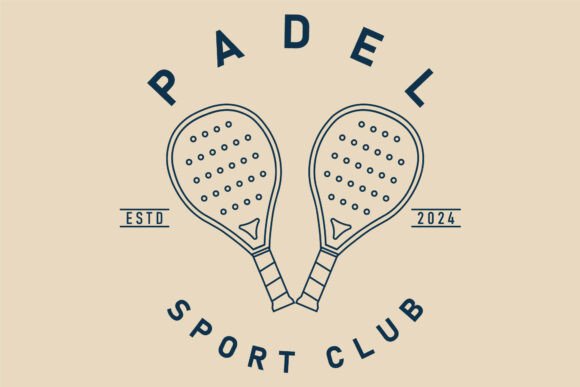 Padel Line Art Logo Review: Tennis Vector for Embroidery