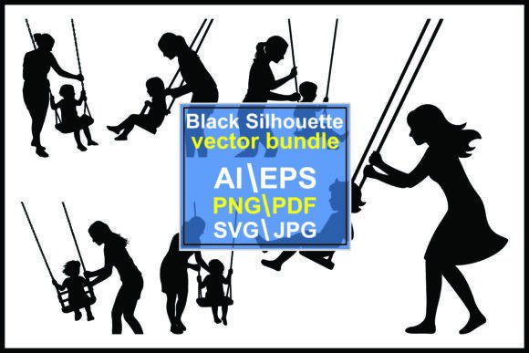 Silhouettes Graphics for Warm Family Illustrations