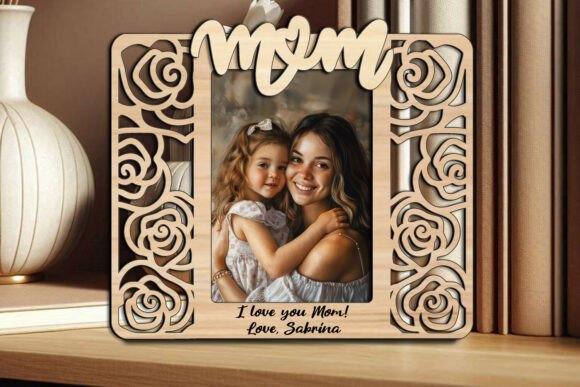 SVG Mother Daughter Photo Frame Graphics for Laser Engraving