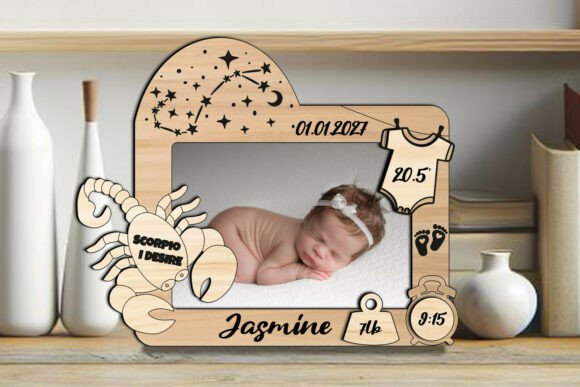 SVG Scorpio Zodiac Laser Baby Photo Gift Graphics
